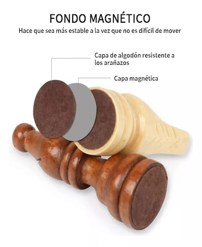 Tablero De Ajedrez De Madera Magnetismo Plegable