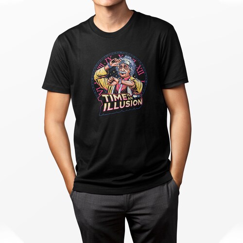 Playera Casual para Hombre Albert Einstein Crossover Negra
