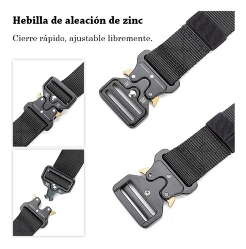 2pzs Cinturones Táctico Ajustable Moda Calidad Cinto Militar Negro + Verde militar Talla 125