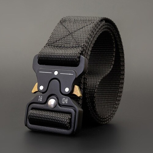 2pzs Cinturones Táctico Ajustable Moda Calidad Cinto Militar Negro + Gris 125 cm 