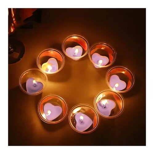 50pz boda Velas Flotantes Sin Aroma De Alta Calidad Rosa Corazón