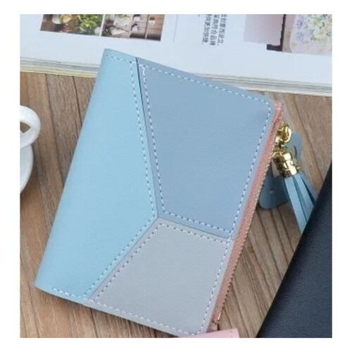 Cartera con monedero y llavero Azul