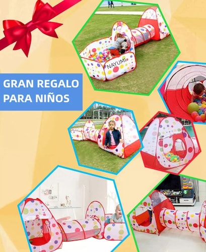 Casita Carpa Tunel Para Niños 3 En 1 Gimnasio Plegable Bebes.