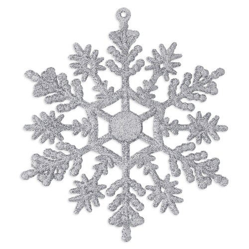 Decoración Navideña con Adornos para Árbol de Navidad (Copo Plateado) ESQUIMAL.