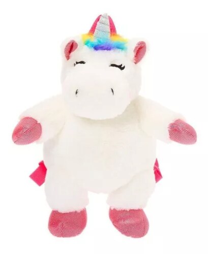 Peluche Mochila Unicornio 2 En 1 Arcoiris Tipo Kawaii.