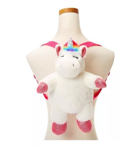 Peluche Mochila Unicornio 2 En 1 Arcoiris Tipo Kawaii.