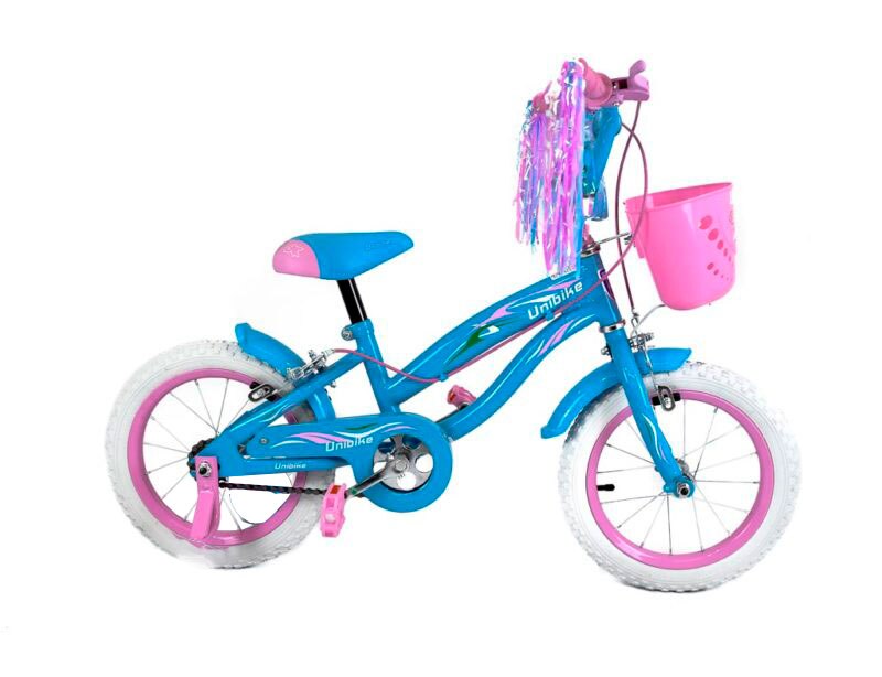 Bicicleta Infantil Unibike Babytek Llanta Aire R16 Azul Rosa Spark