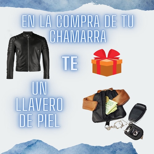 Chamarra de cuero Autentico casual Panter para Caballero incluye regalo un llavero de piel 