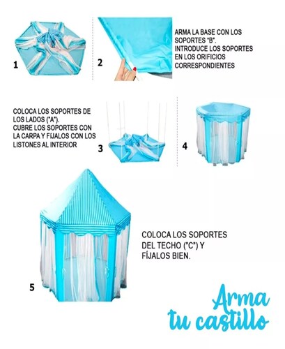 Casa De Campaña Para Niña Castillo Princesas Facil De Armar.