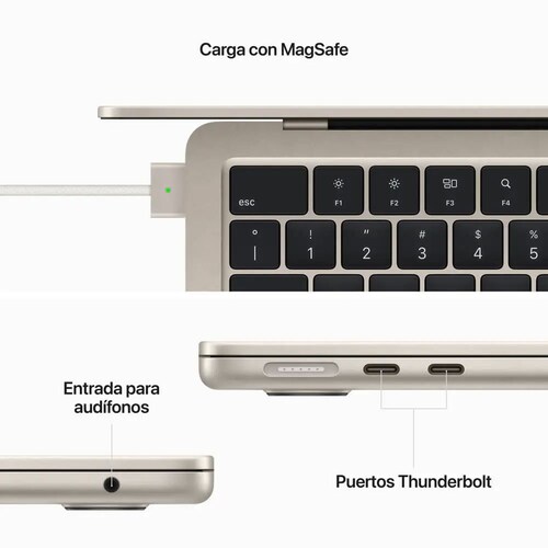Apple MacBook Air 13 Chip M2 256 Gb Ssd Blanco Estelar .