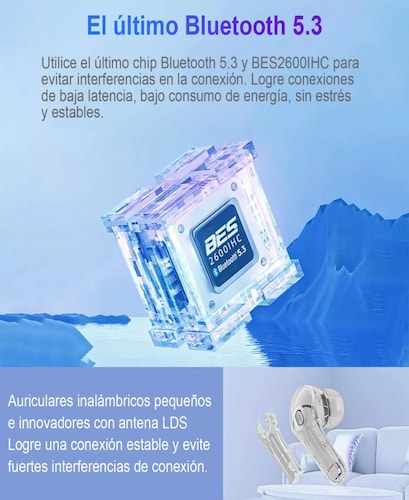 Audífonos Bluetooth 5.3 Inalámbricos De Transparente Tws.