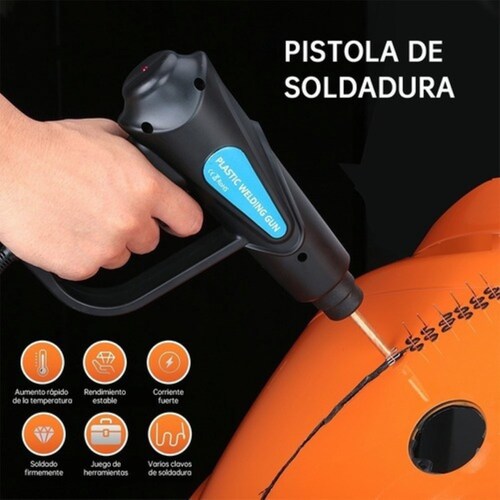 Kit De Soldadura De Plástico De 70w C/400 Clavos D/soldadura Negro