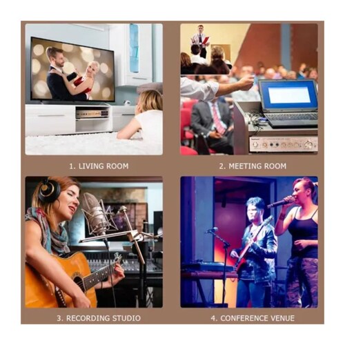 Amplificador Audio Bluetooth 5 Canales 2000w Para Uso Domésto Dorado