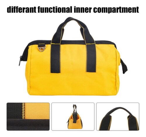 Maleta De Herramientas Gran Capacidad Mochila Organizador Amarillo/Negro