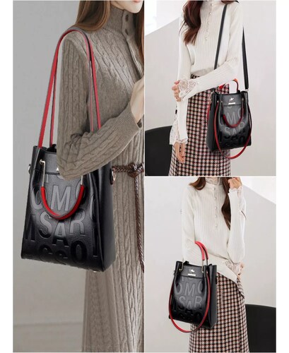 Bolsa Negra Mochila Dama Bolsa De Mano Gran Capacidad