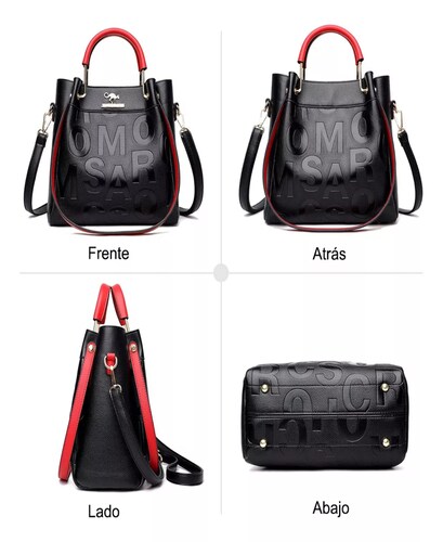 Bolsa Negra Mochila Dama Bolsa De Mano Gran Capacidad