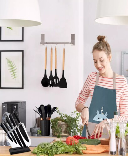 Utensilios Silicona Cocina & Juego De Cuchill+ Mandil 22 Set.