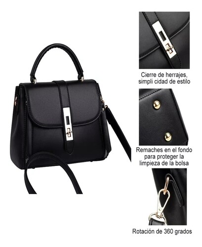 Bolsa Mujer Impermeable Tote Crossbody Bandolera De Pu