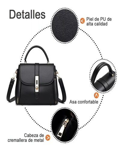 Bolsa Mujer Impermeable Tote Crossbody Bandolera De Pu