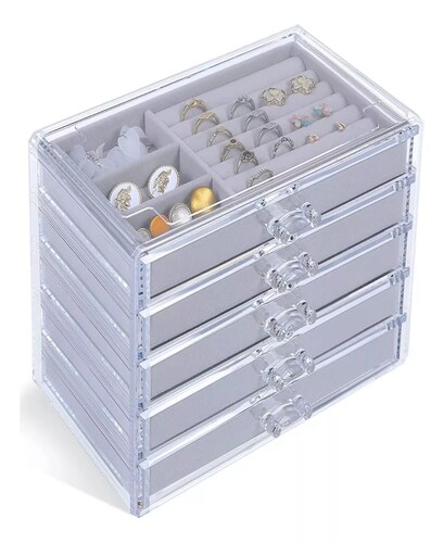 Joyero Organizador Cajas De Joyería Joyas Estuche, 5 Cajónes