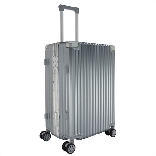 Maleta De 24' De Aluminio Con Ruedas 360 Color Gris