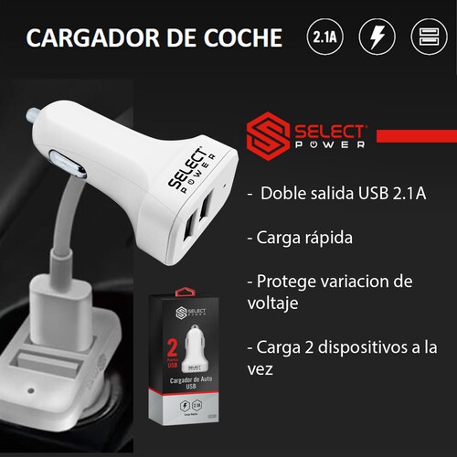 Cargador Para Carro Auto Carga Rapida 2 Puertos Usb Select Sound CO-SP