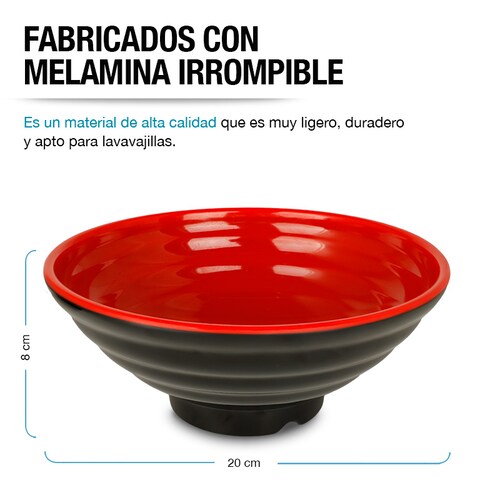 Vajilla de Melamina Estilo Japonés para Ramen Set para 4 Personas
