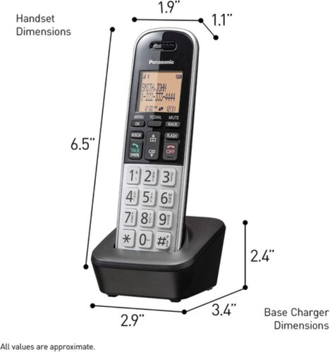 Teléfono Inalámbrico Con Dect 6.0, Pantalla Lcd Panasonic Grris 