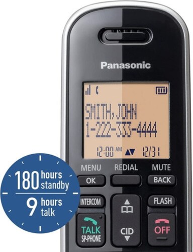 Teléfono Inalámbrico Con Dect 6.0, Pantalla Lcd Panasonic Grris 