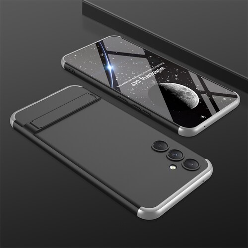 Protector fino para Samsung Galaxy A34 Negro con Plata + Mica de privacidad.