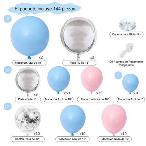 Kit Decoración Fiesta Globos Revelación Genero Gender Reveal