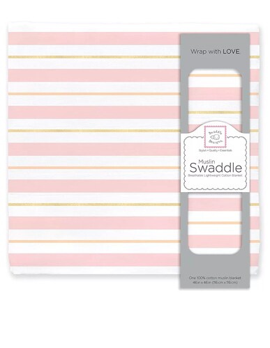 Manta Swaddle Designs Muselina Rosa Raya