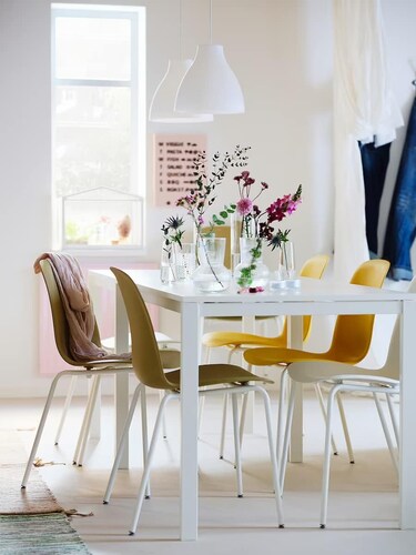 Lampara Colgante Minimalista Decoración   Iluminación Directa   ideal comedor o barra Color Blanco.
