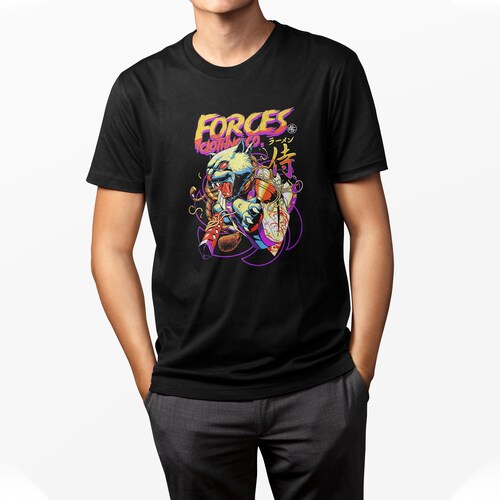 Playera Casual Negra Arte Japones Gato Samurai Caballero