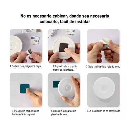 Sensor De Movimiento Luces Nocturnas Usb Recargables 3 Pieza Blanco
