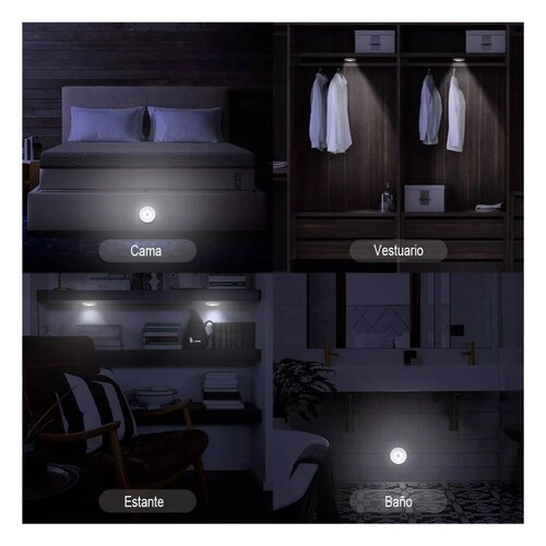 Sensor De Movimiento Luces Nocturnas Usb Recargables 3 Pieza Blanco