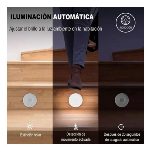 Luces De Emergencia Sensor De Movimiento Recargables 5 Pieza Blanco
