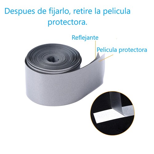 Cinta reflectante transferencia calor 2cm 5cm tira adhesiva 1M ropa zapatos seguridad