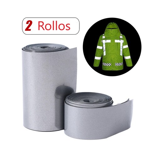 Cinta reflectante transferencia calor 2cm 5cm tira adhesiva 1M ropa zapatos seguridad
