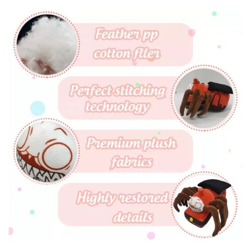 Tren Araña De Peluche Marron Rojo 