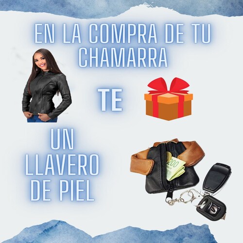 Chamarra de cuero Autentico casual Olimpia Negra Dama incluye regalo un llavero de piel 