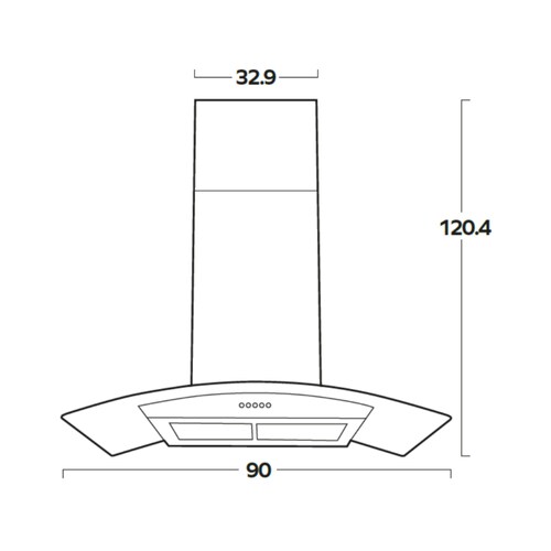 Campana Isla EB Técnica EB-393IC de 90 cm Purificadora Acero Inox