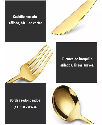 Juego De Cubiertos De Acero Inoxidable, 24 Piezas.