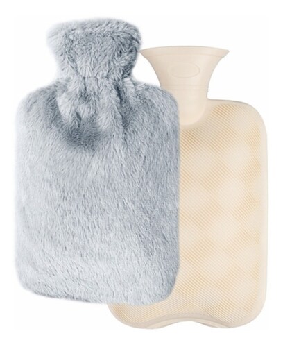 Bolsa Agua Caliente Reutilizable Con Tapa Blanda (2 Litros) Gris 
