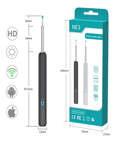 Limpiador Oídos Cámara Inteligente Endoscopio Hd Wifi 1296p.