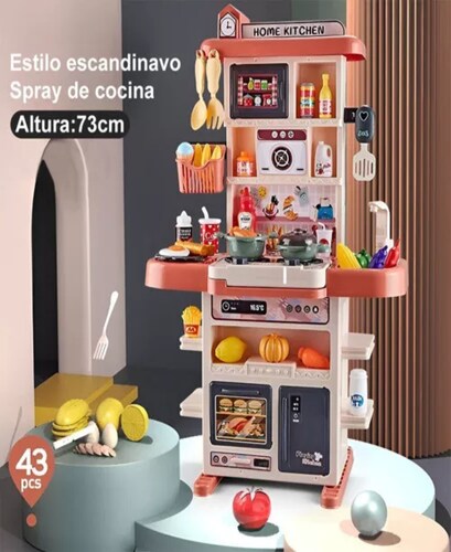 Cocina Juguete Cocina De Simulaciónjuguetes De Los Niños Color Rojo Naranja.