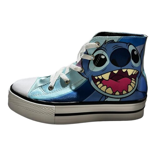 Tenis Personalizados Tela Sublimada Stitch y Angel.