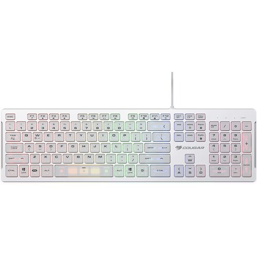 Teclado Gamer COUGAR VANTAR S RGB Switch de Tijera USB Ingles Blanco 37VSWRNMW.0002 