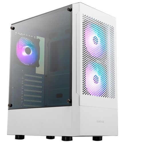 Gabinete Gamer GAMDIAS TALOS E3 MESH WH ATX 3 Fan Cristal templado Blanco 