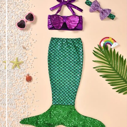 Traje de baño para niña de sirena